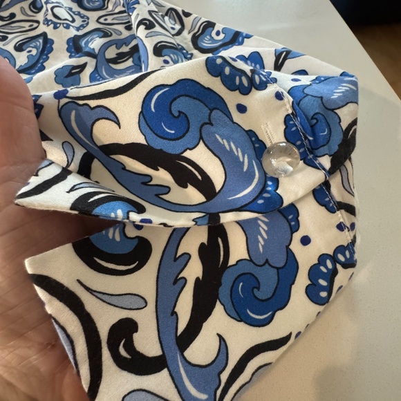 Tuckernuck Majolica Tile Print Blue White Relaxed Coastal Tunic Top Size XL - Picture 3 of 6